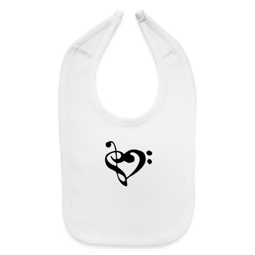 musical note with heart - Baby Bib
