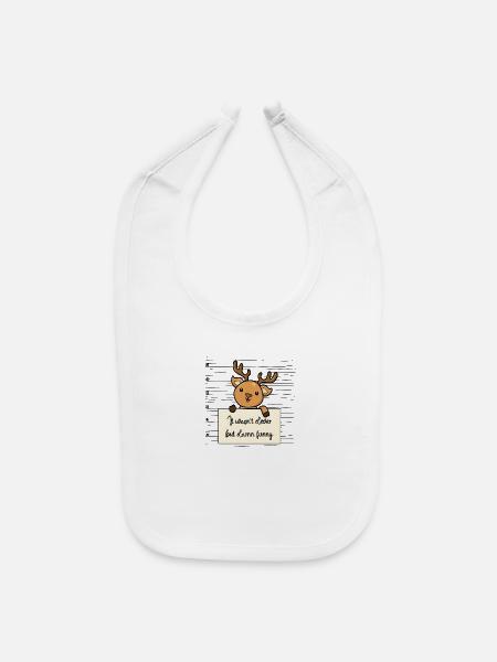 Deer was not clever but funny - Baby Bib - white - Front