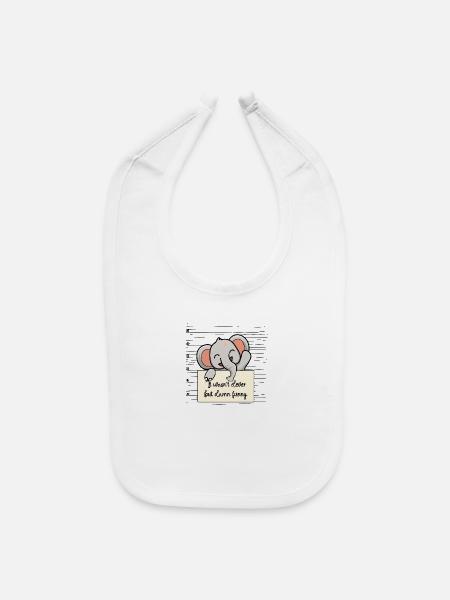 Elephant was not clever but funny - Baby Bib - white - Front
