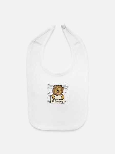 Lion was not clever but funny - Baby Bib - white - Front