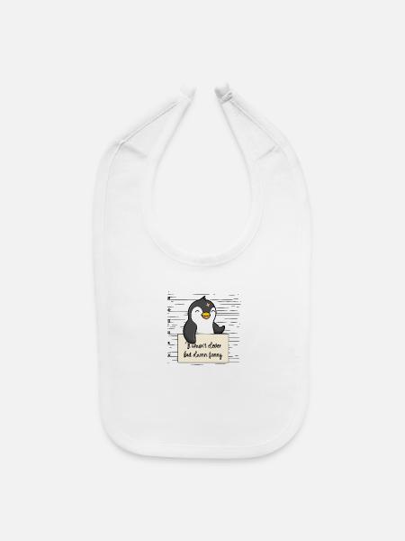 Penguin was not clever but funny - Baby Bib - white - Front