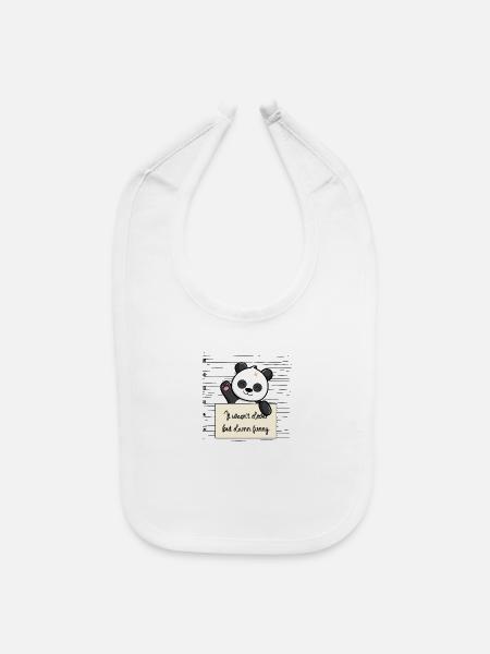 Panda was not clever but funny - Baby Bib - white - Front