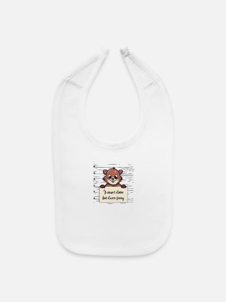 Beaver was not clever but funny - Baby Bib - white - Front