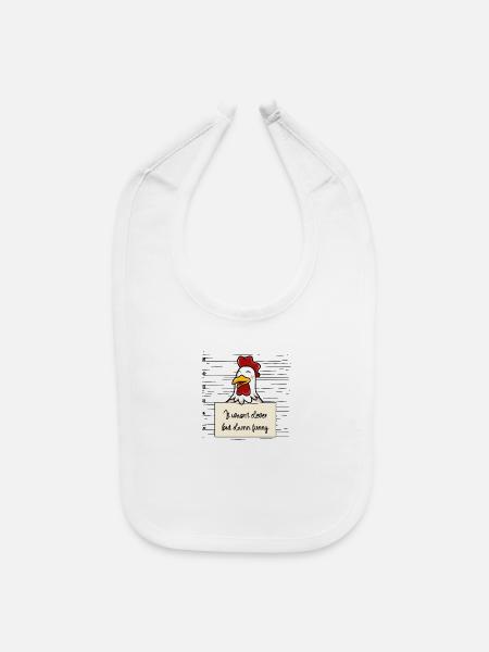 Chicken was not clever but funny - Baby Bib - white - Front