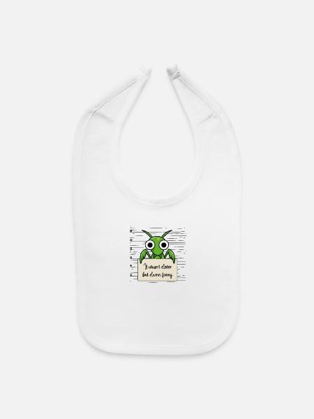 Mantis was not clever but funny - Baby Bib - white - Front