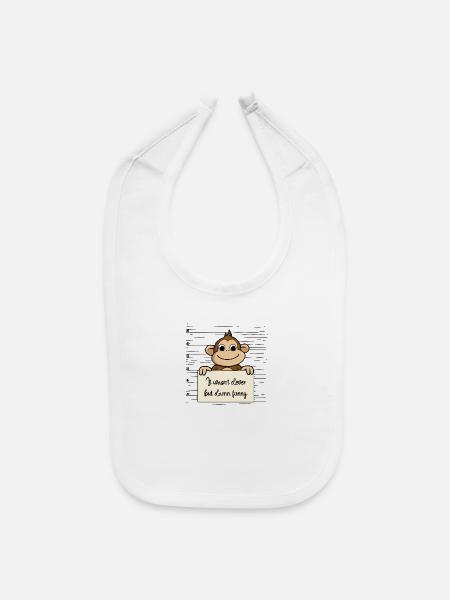 Monkey was not clever but funny - Baby Bib - white - Front