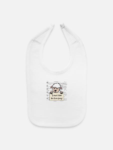 Sheep was not clever but funny - Baby Bib - white - Front