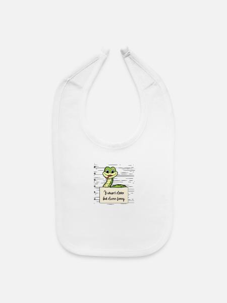 Snake was not clever but funny - Baby Bib - white - Front