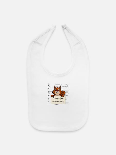 Squirrel was not clever but funny - Baby Bib - white - Front