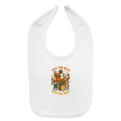 Feel the Beat Octopus Drummer Retro 70s t-shirt - Baby Bib