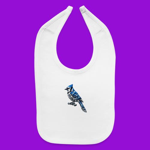 Silver Blue Jay on Perch - Baby Bib