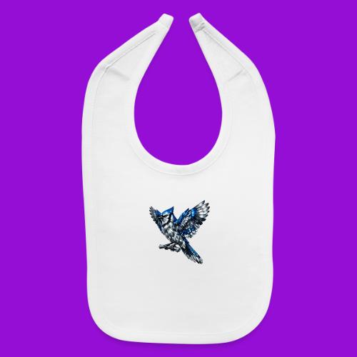 Silver Blue Jay Open Wing Perch - Baby Bib