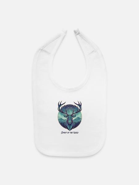 Spirit of the Wild Stag - Baby Bib - white - Front