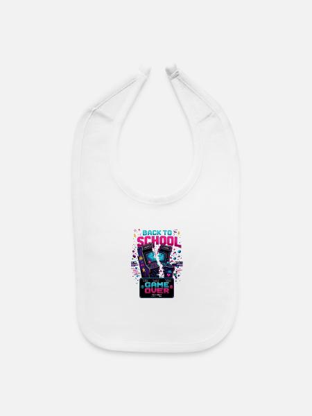 Back to School Arcade Neon - Baby Bib - white - Front