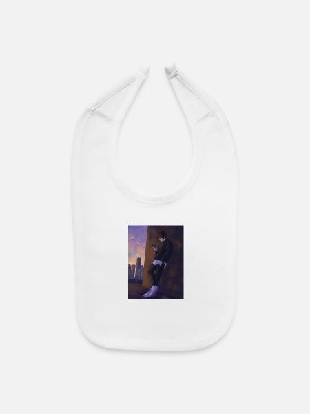 Urban Sunset Hoodie Aesthetic - Baby Bib - white - Front