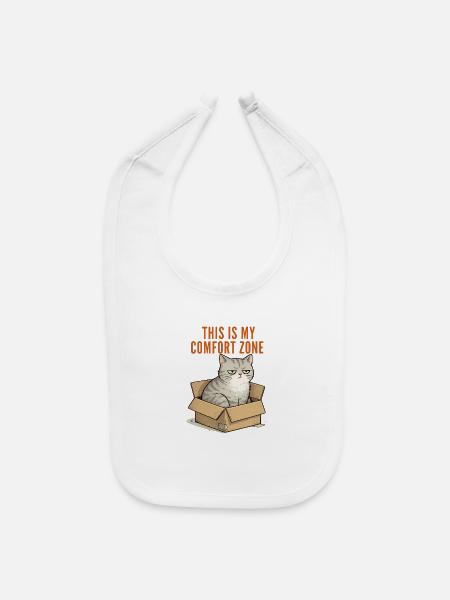 This Is My Comfort Zone Cat - Baby Bib - white - Front
