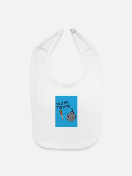 Youve Met Your Match Cartoon Bomb - Baby Bib - white - Front