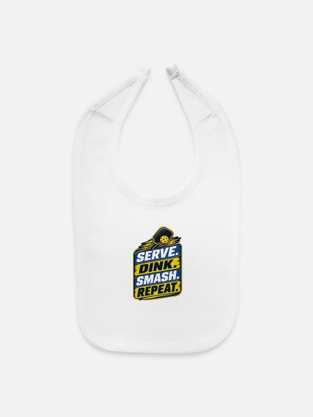 Serve Dink Smash Repeat - Baby Bib - white - Front