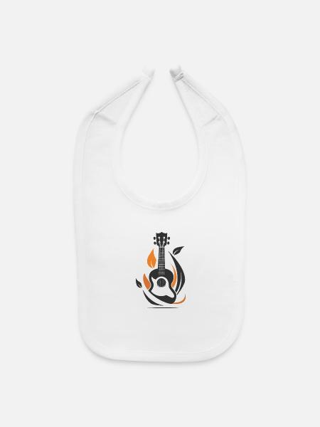 Ukulele Drawing - Baby Bib - white - Front