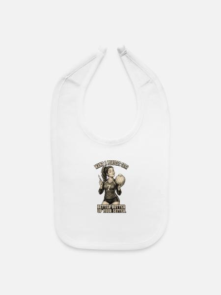 Want a Perfect Set? Funny Volleyball Setter Pun - Baby Bib - white - Front