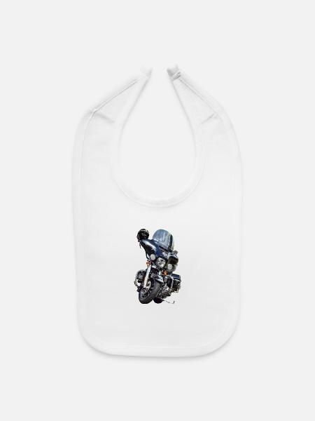 Sheriff's Motorcycle - Baby Bib - white - Front