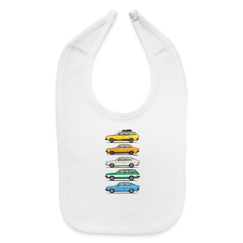 Stack of VAG B1 VDubs and Four Rings - Baby Bib