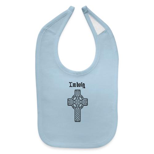 Imbolg Black Logo and Cross - Baby Bib