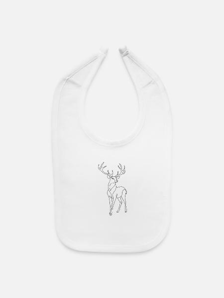 Majestic Stag Deer - Baby Bib - white - Front