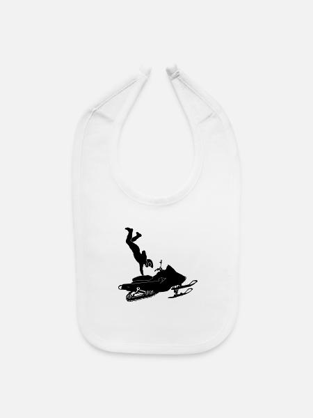 Snowmobil Stunts - Baby Bib - white - Front