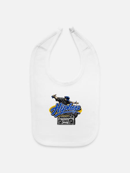 Hiphop Dancer Boombox Street Art - Baby Bib - white - Front