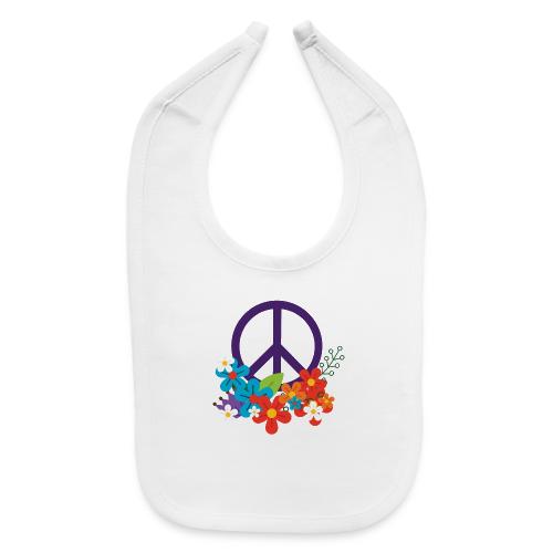 Hippie Peace Design avec des fleurs - Bavette pour bébé