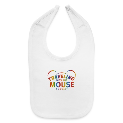 Traveling With The Mouse logo - Rainbow - Baby Bib