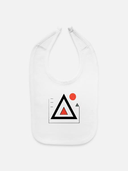 Geometric triangle design - Baby Bib - white - Front
