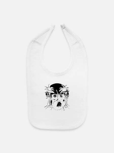 Drum Kit - Baby Bib - white - Front