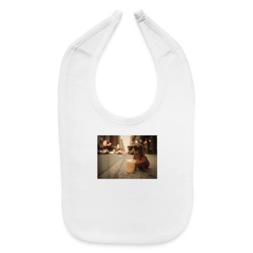 Funny Dachshund Iced Coffee Lover Tee - Baby Bib