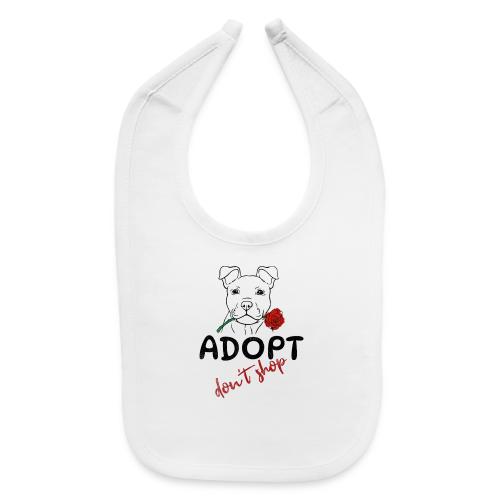 Retro Adopt Dont Shop Cute Puppy Rose Tee - Baby Bib