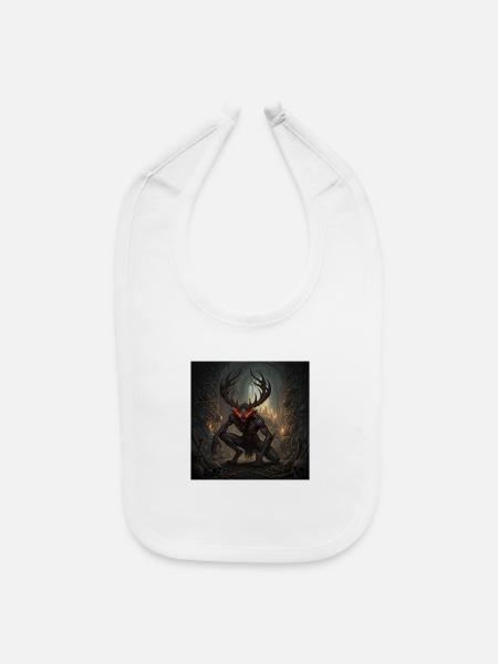 Infernal Stag in the Catacombs - Baby Bib - white - Front