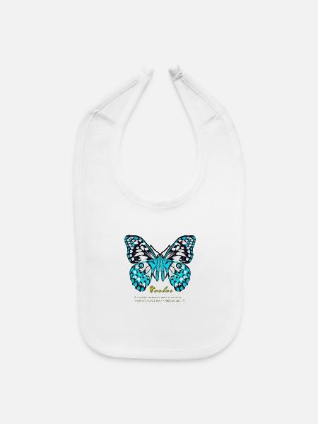 Blue Neon Butterfly Abstract Aesthetic Graphic - Baby Bib - white - Front