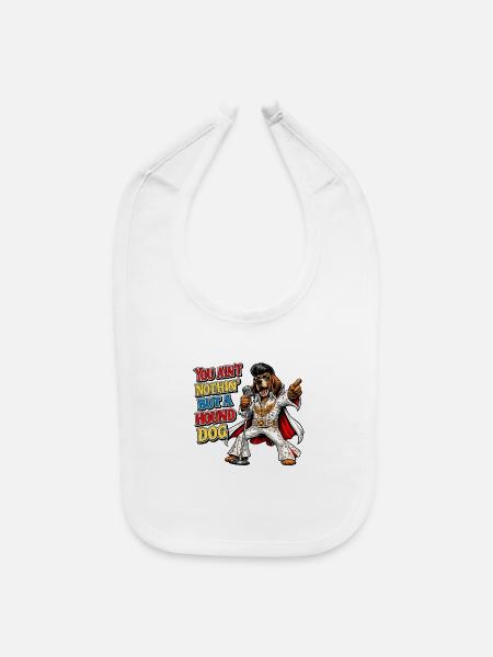 Hound Dog Rockabilly Pup - Baby Bib - white - Front