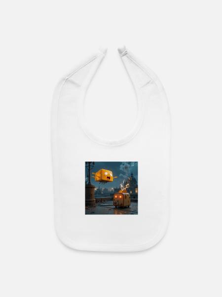 Cheese Cube Skyflight - Baby Bib - white - Front