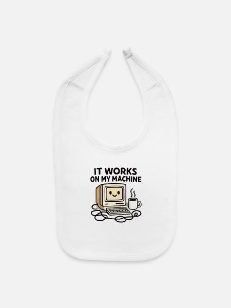 It Works On My Machine Retro PC - Baby Bib - white - Front