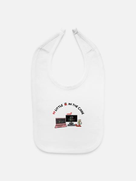 99 Little Bugs In The Code - Baby Bib - white - Front