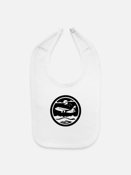 Aircraft Drawing - Baby Bib - white - Front