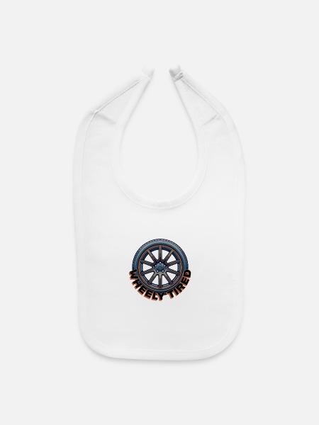 Im So Tired Wheel Graphic - Baby Bib - white - Front