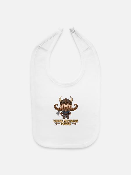 Viking Mustache Power - Baby Bib - white - Front