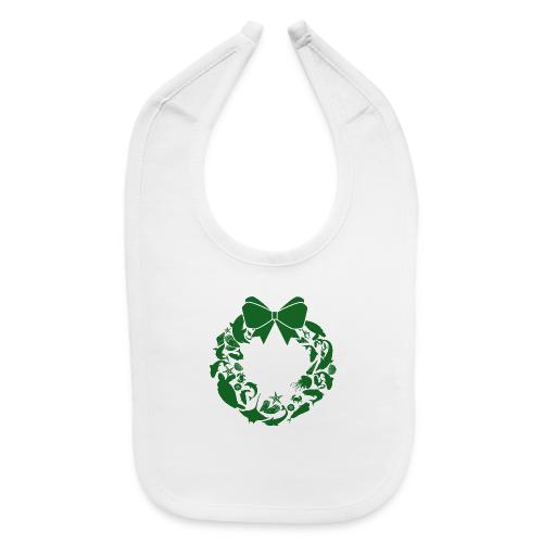 Christmas Season Wreath, Green - Baby Bib
