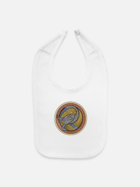 Medieval Bird - Baby Bib - white - Front