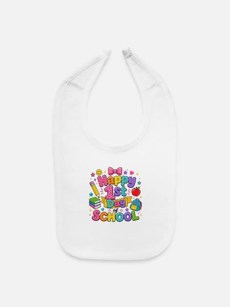 Bon premier jour d’école coloré - Bavette pour bébé - blanc - Devant