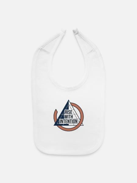 Rise With Intention Triangle - Baby Bib - white - Front