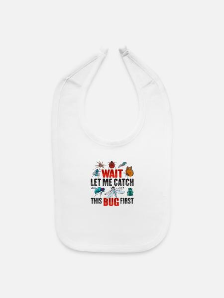 Bug Hunter Insect Design for a Bug Catcher Kid - Baby Bib - white - Front